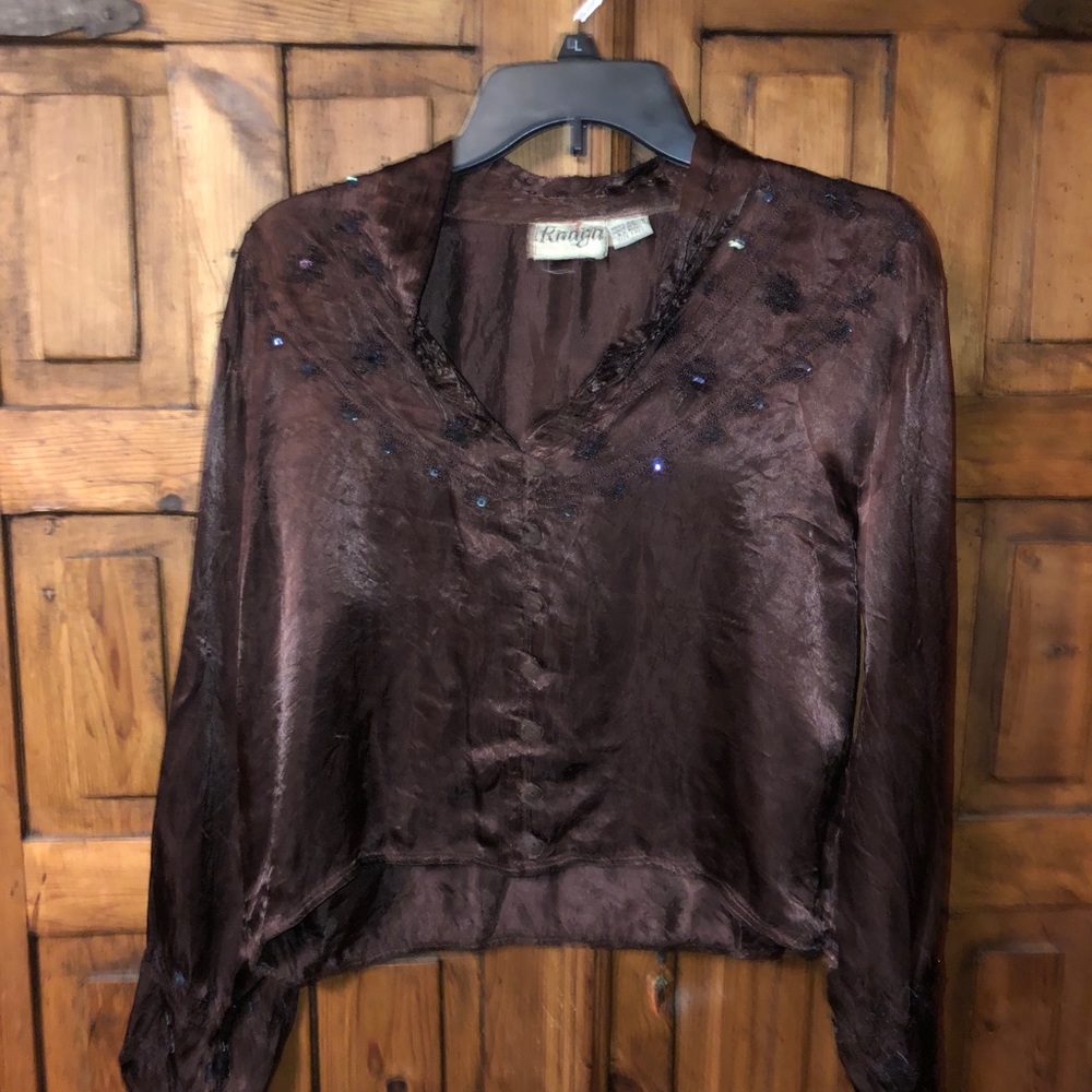 Brown silk blouse